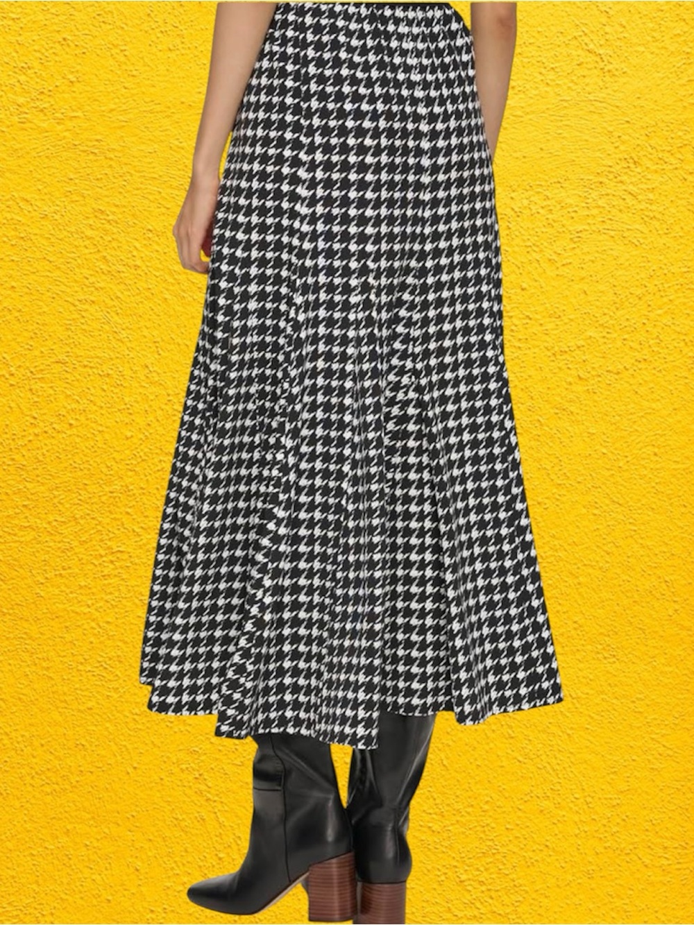 Truly 4 You High-Waist Houndstooth Women’s Midi Skirt Office Chic Skirt EUC- PXL - Picture 3 of 13